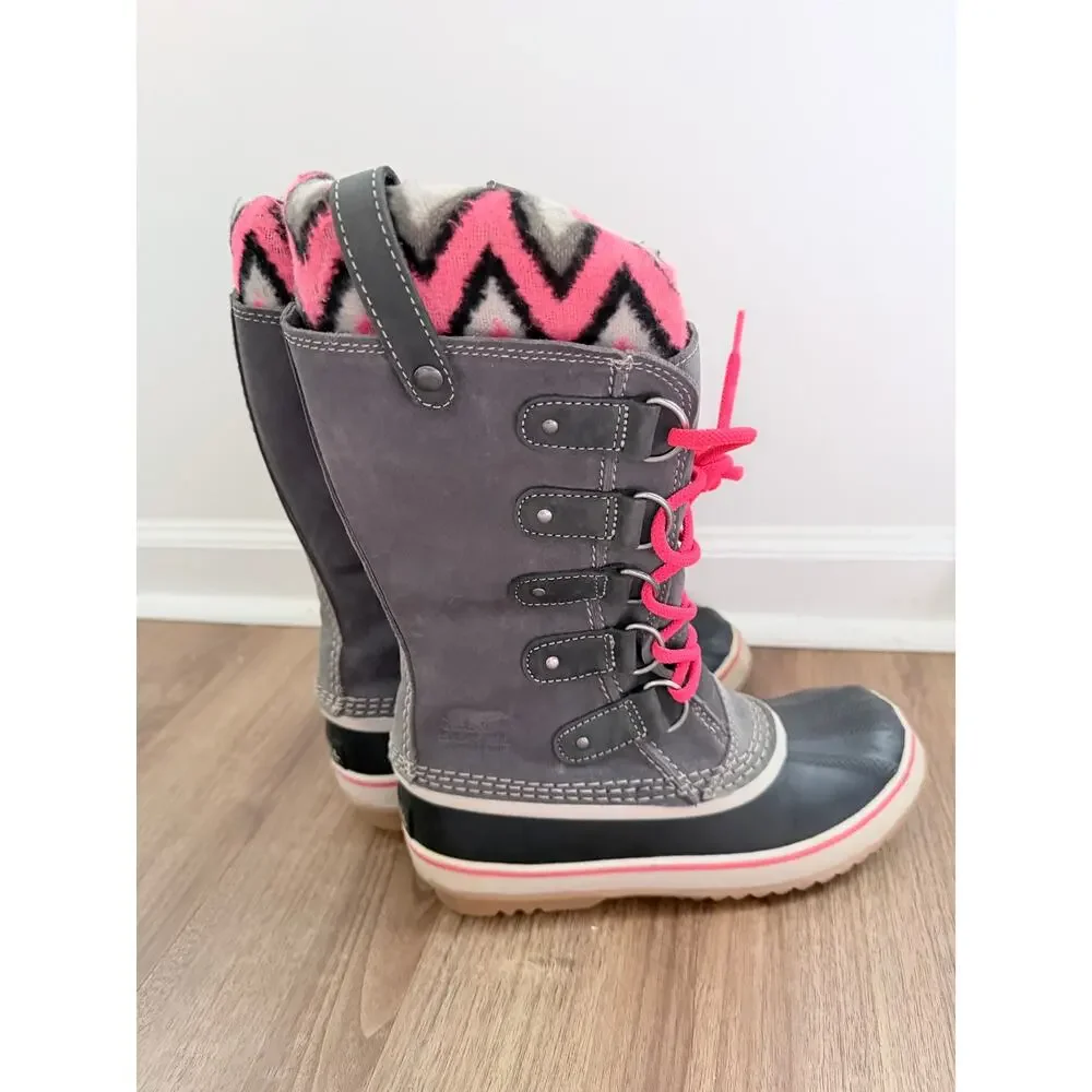 The Sorel Women's Joan of Arctic Knit II Pink White Snow Boots-Size 7